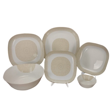 سرویس آرکوپال 26 پارچه لنوکس مدل مربع کورل کندی زیتونی