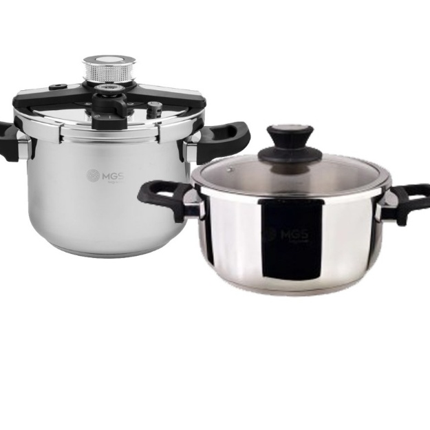 زودپز دوقلو 4+6 لیتری ام جی اس کد PC546