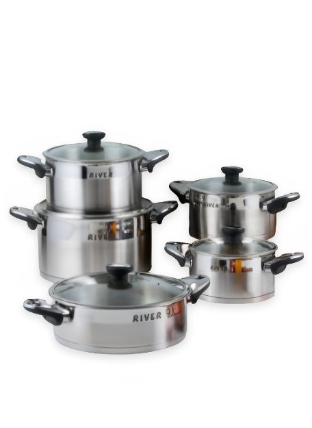 سرویس قابلمه 10 پارچه ریور قپه باکالیت استیل
