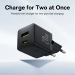 شارژر دیواری 20 وات باسئوس مدل Palm Fast Charger C+U EU 20W