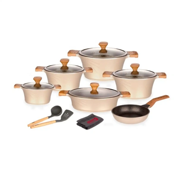 سرویس قابلمه 14 پارچه کاندید مدل K تیتانیوم با درب T