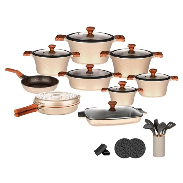 سرویس قابلمه 28 پارچه کاندید تیتانیوم با درب T