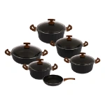 سرویس قابلمه 11 پارچه اویز مدل الیپس رنگ مشکی