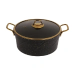 سرویس پخت و پز 11 پارچه اویز پلاس مدل ماریا دسته طلایی