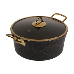 سرویس پخت و پز 11 پارچه اویز پلاس مدل ماریا دسته طلایی