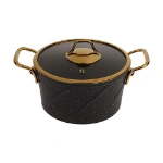 سرویس پخت و پز 11 پارچه اویز پلاس مدل ماریا دسته طلایی