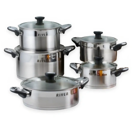 سرویس قابلمه 10 پارچه ریور قپه باکالیت استیل