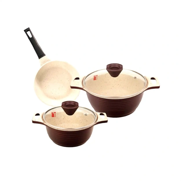 ست قابلمه 5 پارچه کاندید مدل پیاژه F با درب پیرکس