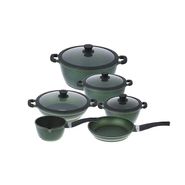 سرویس قابلمه 15 پارچه زرساب ماربلینا سبز