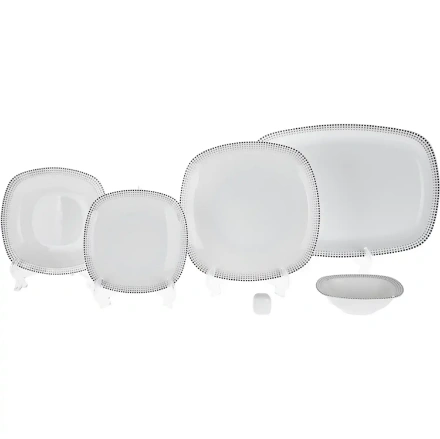 سرویس کواترو 27 پارچه چینی زرین مون بلان مشکی درجه عالی