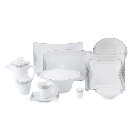 سرویس وینچی 97 پارچه چینی زرین مهرگان پلاتینی درجه یک