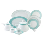 سرویس چینی 108 پارچه کامل ژانتی فیروزه‌ای