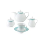 سرویس چینی 108 پارچه کامل ژانتی فیروزه‌ای