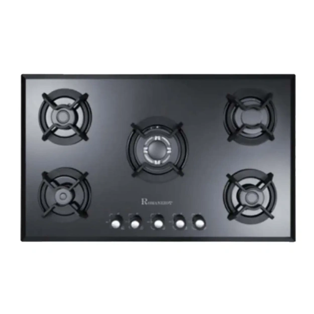 اجاق گاز رومیزی شیشه ای پنج شعله رومانزو مدل 591