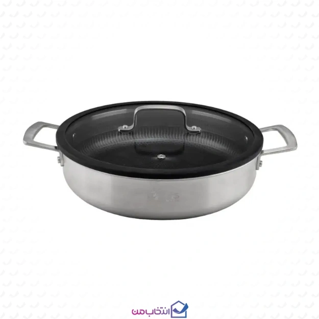 تابه دو دسته استیل کف لیزری ام جی اس مدل PS3130