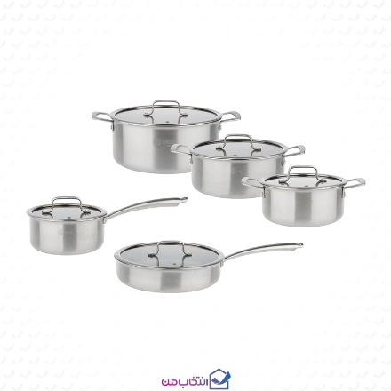 سرویس قابلمه 10 پارچه استیل داخل لیزری ام جی اس مدل CWS3110