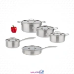 خرید سرویس قابلمه 10 پارچه استیل داخل لیزری ام جی اس مدل CWS3110