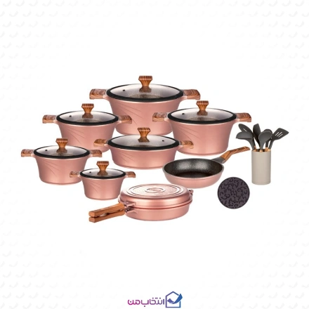 سرویس قابلمه 23 پارچه کاندید مدل سزار ( تیتانیومی ) درب T