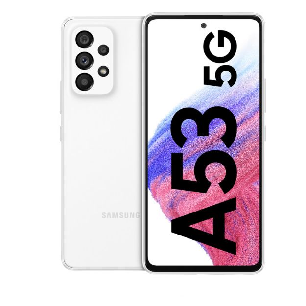 تصویر  گوشی موبایل سامسونگ مدل Galaxy A53 ظرفیت 256 گیگابایت و رم 8 گیگابایت پک هند رنگ سفید
