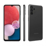 نمای کلی گوشی موبایل سامسونگ مدل Galaxy A13 دو سیم کارت ظرفیت 64 گیگابایت و رم 4 گیگابایت رنگ مشکی از سه زاویه