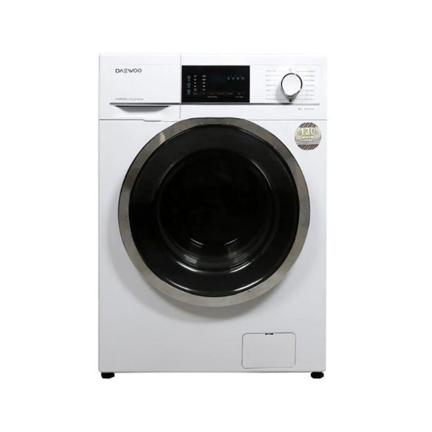 ماشین لباسشویی دوو مدل DWK1-CH840 ظرفیت ۸ کیلوگرم رنگ سفید از روبرو